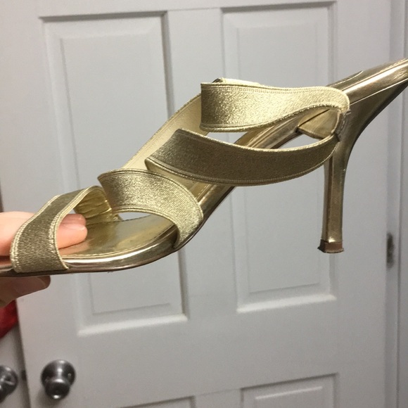 Strappy Gold Heels - Picture 2 of 5